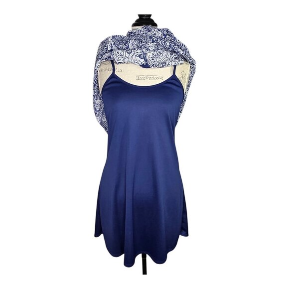 Knox Rose Dress Womens M Blue White Floral 2 Piece High Waist Boho Cottagecore - Picture 4 of 12